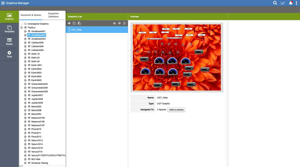 Graphics Manager — graphics library view