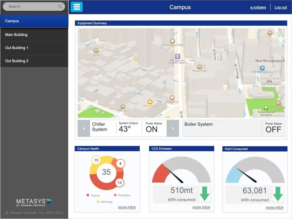 Lo-fi prototype — campus view