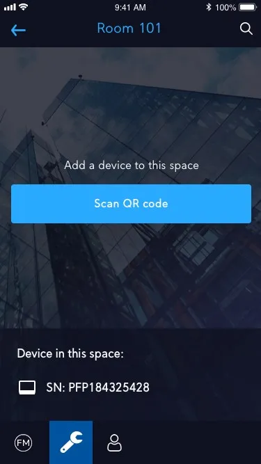 Technician mobile app — room device detail