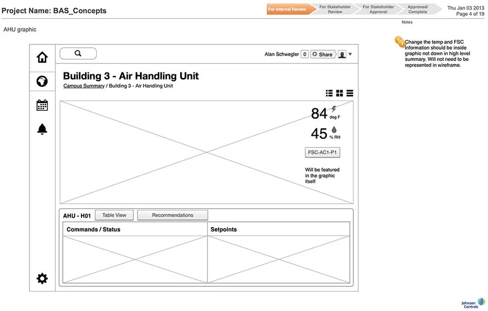 Static wireframe — floor level